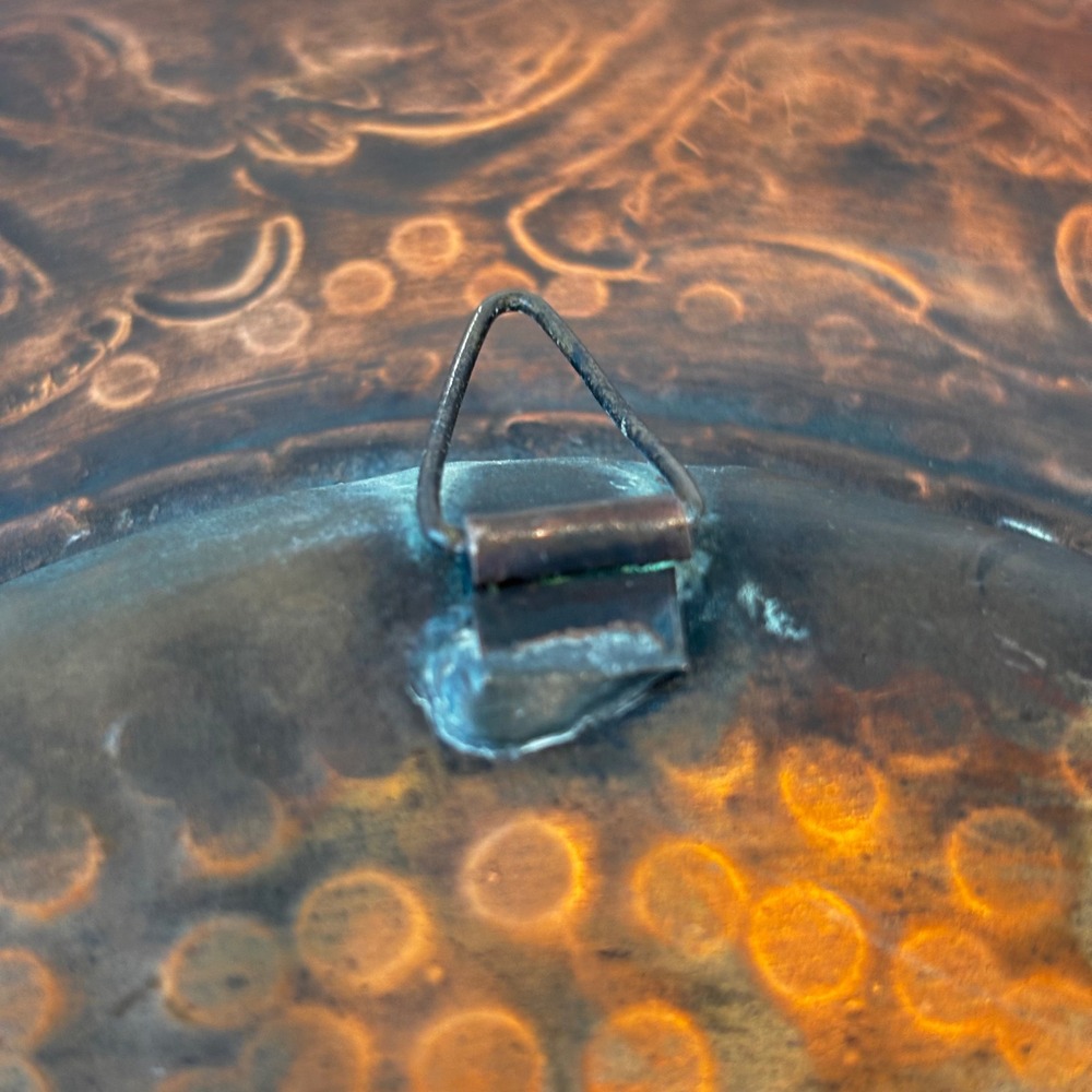 Vintage Handmade Hammered Copper Bowl Plate Wall Hanging Trinket Dish Table 10" - Picture 8 of 8